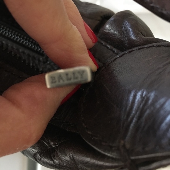 BALLY DARK BROWN LEATHER SMALL SHOULDER BAG PURSE - Picture 6 of 10